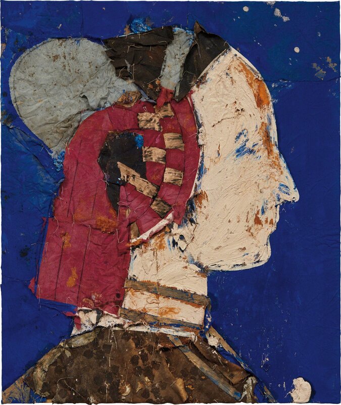 Manolo Valdés, ‘Perfil con Fondo Azul’, 1994, Painting, Oil on burlap, Phillips
