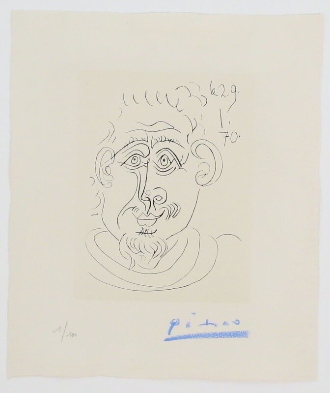 Pablo Picasso, ‘Tête d'homme au bouc’, 1970, Print, Photolithograph on wove paper, Puccio Fine Art