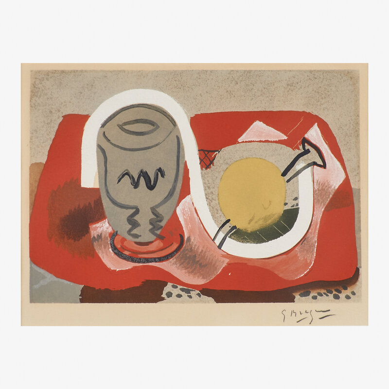 Georges Braque, ‘Nature Morte’, 1934, Drawing, Collage or other Work on Paper, Pochoir/stencil in colors (framed), Rago/Wright/LAMA/Toomey & Co.