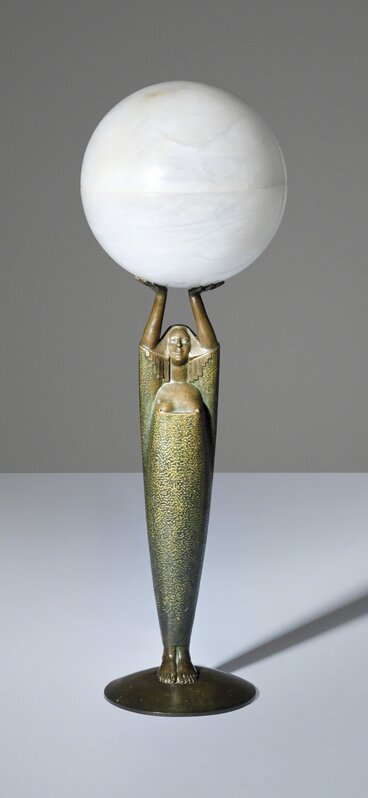 Geneviève Granger, ‘A rare table lamp’, 1926, Design/Decorative Art, Patinated cast bronze, alabaster, Christie's