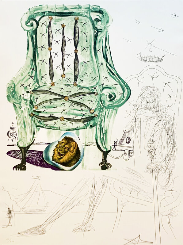 Salvador Dalí, ‘Breathing Pneumatic Armchair’, 1975, Print, Lithograph with collage on Arches paper, Georgetown Frame Shoppe