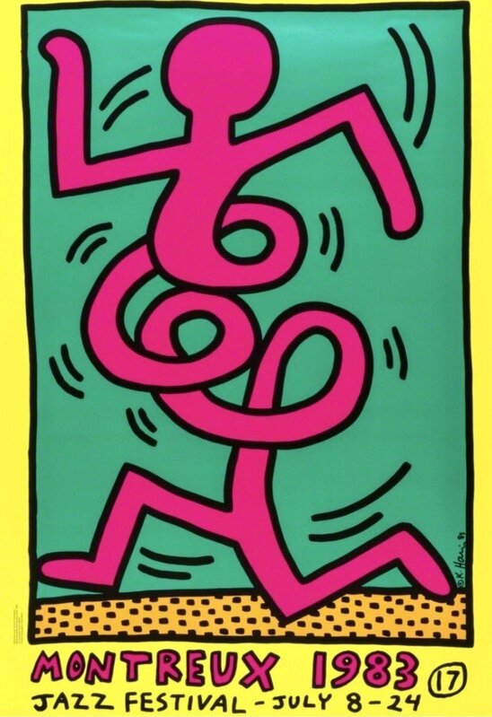 Keith Haring, ‘Montreux Jazz Festival’, 1983, Print, Lithograph in colors with text, Leonards Art