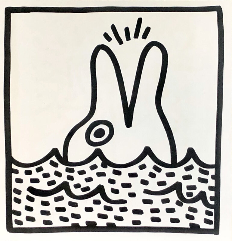 Keith Haring, ‘Keith Haring (untitled) Dolphin lithograph ’, 1982, Print, Offset lithograph, Lot 180 Gallery