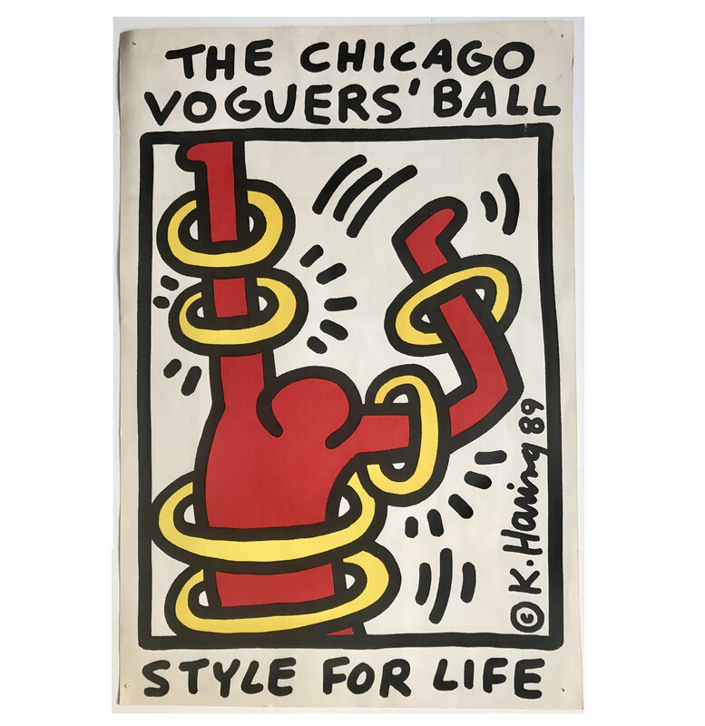 Keith Haring, ‘"The Chicago Voguer's Ball, Style For Life", Event Poster.’, 1989, Ephemera or Merchandise, Lithograph on paper, VINCE fine arts/ephemera