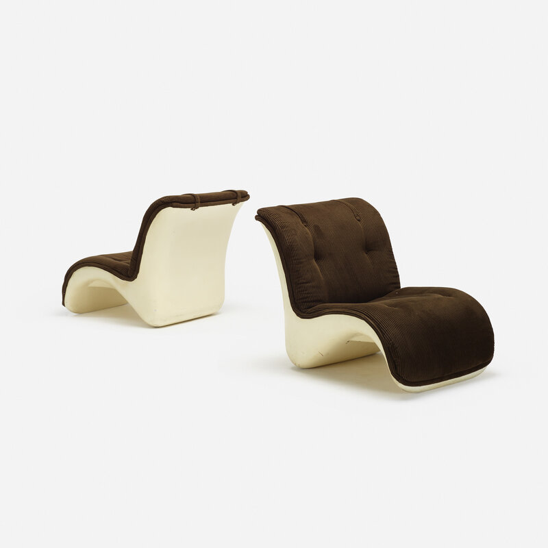 Verner Panton, ‘lounge chairs, pair’, 1969, Design/Decorative Art, Corduroy, fiberglass, Rago/Wright/LAMA/Toomey & Co.