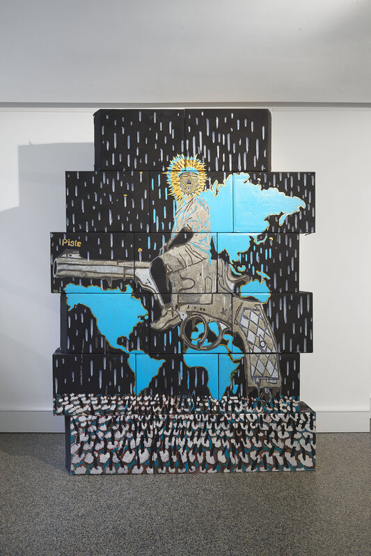 Omar Ba, ‘The Rider’, 2018, Installation, Mixed media on cardboard boxes, Wilde