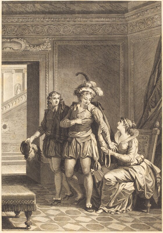 after Jean-Jacques-François Le Barbier I, ‘Joconde: Le depart’, Print, Etching and engraving, National Gallery of Art, Washington, D.C.
