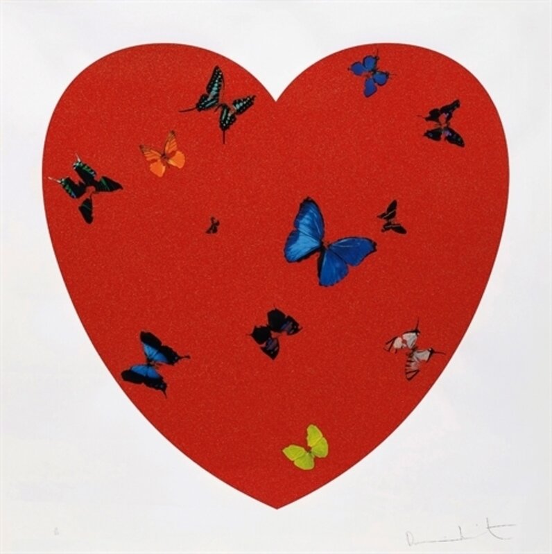 Damien Hirst, ‘All You Need is Love, Love, Love’, 2009, Print, Screenprint in colors with diamond dust on wove paper, David Benrimon Fine Art