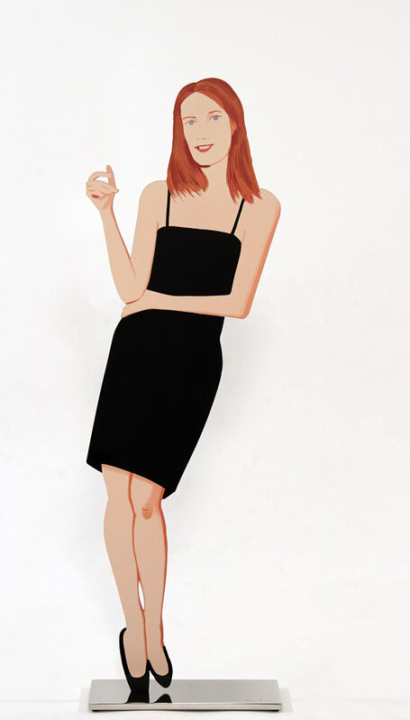 Alex Katz, ‘Black Dress 4 (Sharon)’, 2018, Sculpture, Baked archival UV inks on shaped powder-coated aluminum, printed on 2-sides, mounted to polished stainless steel base, Artsy x Capsule Auctions
