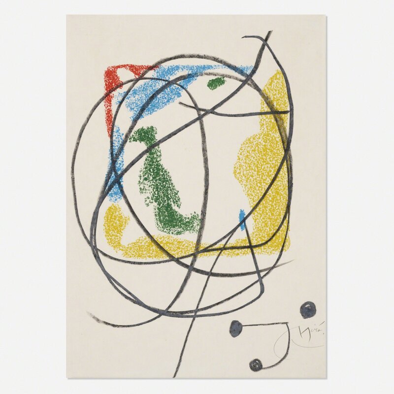 Joan Miró, ‘Les Essencies de la Terra (one plate)’, 1968, Print, Wax crayon over color lithograph on Japon nacre paper, Rago/Wright/LAMA/Toomey & Co.