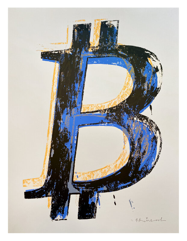 Mr. Brainwash, ‘Bitcoin - Black and Blue’, 2018, Print, Screenprint on archival paper, with deckled edges, Artsy x Tate Ward