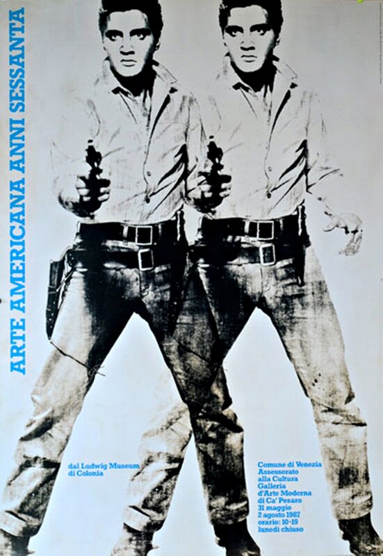 Andy Warhol, ‘Arte Americana Anni Sessanta (Double Elvis)’, 1987, Print, Silkscreen Poster on thin canvas linen backing. Unframed, Alpha 137 Gallery Gallery Auction