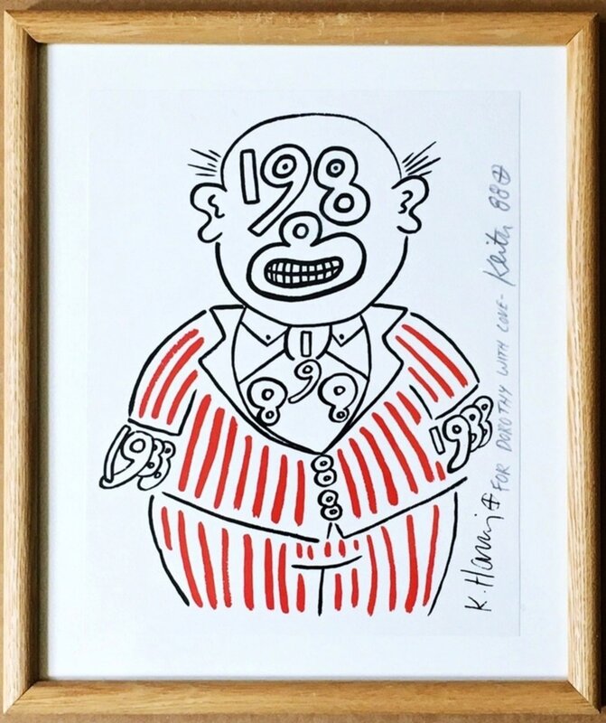 Keith Haring, ‘1988 Man, from the Estate of Dorothy Berenson Blau (with unique inscription)’, 1988, Print, Silkscreen. Unique Artist's Proof. Signed and inscribed to pioneering Miami dealer, Dorothy Berenson Blau, Alpha 137 Gallery