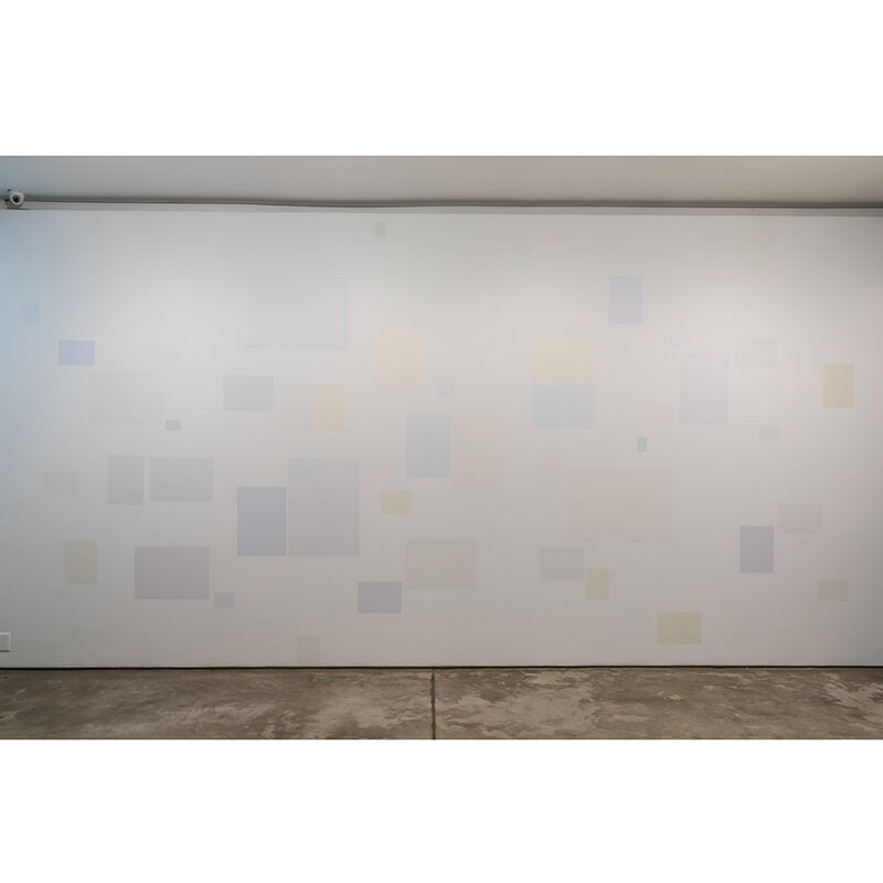Carlos Nunes, ‘Existem 88 deuses em um grão de arroz ( Série Brancos )’, 2017, Drawing, Collage or other Work on Paper, Several white papers pasted directly on the wall, Galeria Raquel Arnaud