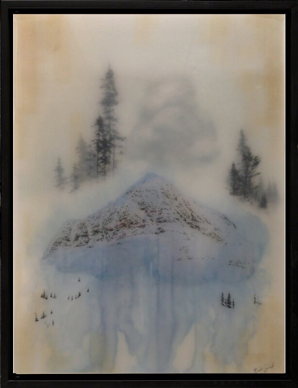 Brooks Salzwedel, ‘Blue Mtn II’, 2018, Drawing, Collage or other Work on Paper, Graphite, inkjet, acrylic, tape,  mylar, and resin on panel, Paradigm Gallery + Studio