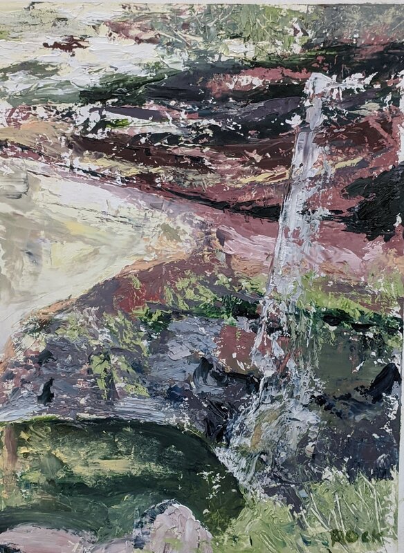 Laura Kopczak, ‘Kaaterskill Falls’, 2019, Painting, Oil on paper, Emerge Gallery NY