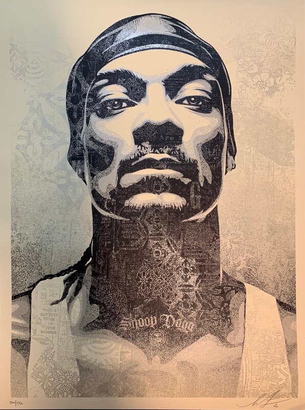 Shepard Fairey, ‘Shepard Fairey Print Snoop Dogg D-O Double G Obey Giant Rapper Silkscreen Street Art’, 2020, Print, Silkscreen on Fine Art paper with Silver Metallics Inks, New Union Gallery