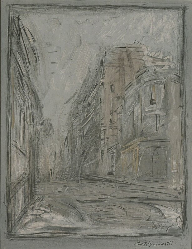 Alberto Giacometti, ‘Rue D'Alesia’, 1954, Print, Color lithograph on gray paper, Skinner