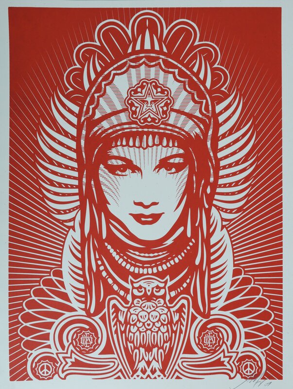 Shepard Fairey, ‘Peace Goddess (Red)’, 2007, Print, Screenprint in colours on paper, Chiswick Auctions