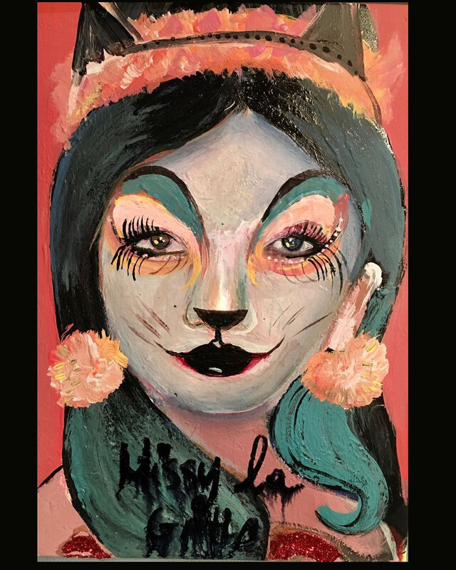 Silvia Argiolas, ‘Missy la gatta’, 2020, Painting, Mixed media on canvas, Robert Kananaj Gallery