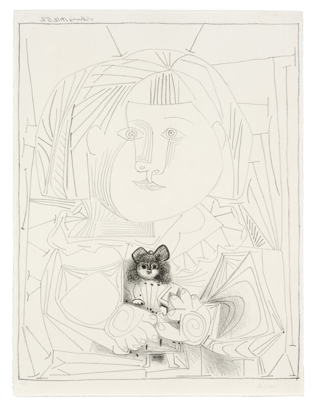 Pablo Picasso, ‘Paloma et sa Poupée, Fond blanc’, 1952, Print, Lithograph on Arches paper, Il Ponte