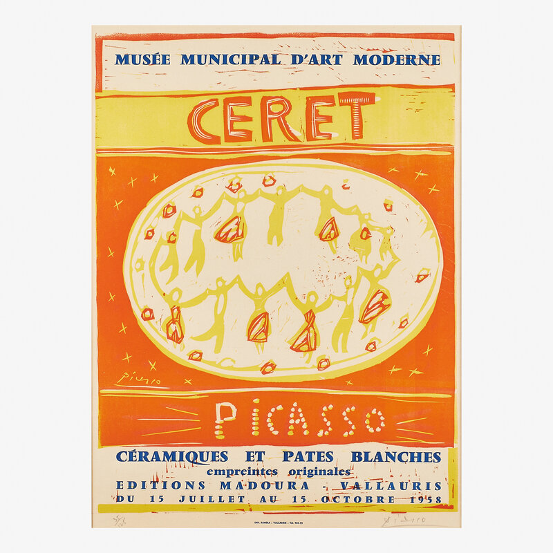 Pablo Picasso, ‘Musée Municipal d'Art Moderne Céret’, 1958, Print, Linoleum cut in colors on wove paper (framed), Rago/Wright/LAMA/Toomey & Co.