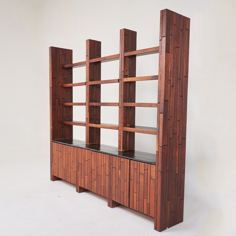 Phil Powell, ‘Custom cabinet with shelves’, 1960s, Design/Decorative Art, Walnut, cleft slate, laminate, New Hope, PA, Rago/Wright/LAMA/Toomey & Co.