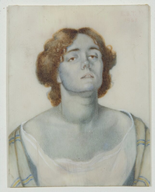 Edith Blanche Terry, ‘Portrait of a woman, chin raised’, ca. 1905, Drawing, Collage or other Work on Paper, Watercolour on vellum, Liss Llewellyn