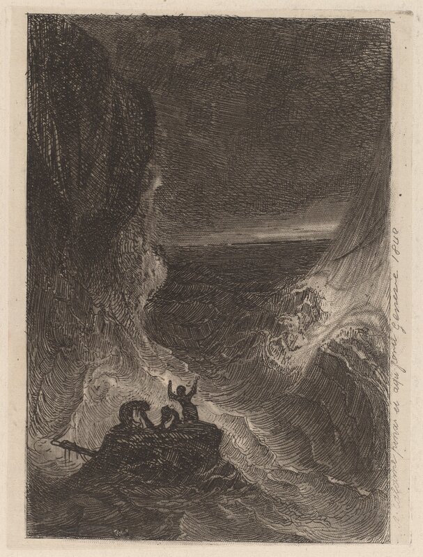 Alexandre Calame, ‘Shipwreck’, 1840, Print, Etching with roulette on chine collé, National Gallery of Art, Washington, D.C.