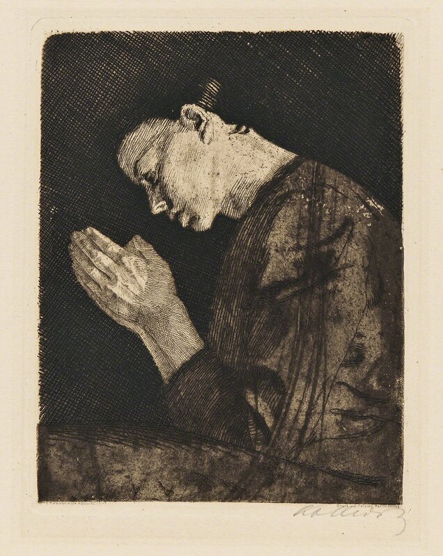 Käthe Kollwitz, ‘Betendes Mädchen’, 1892-published in 1931, Print, Etching with drypoint and aquatint printed in brown/black ink on wove paper, Skinner