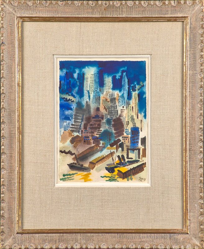 George Grosz, ‘Untitled (New York Harbor)’, 1936, Painting, Watercolor on paper (framed), Rago/Wright/LAMA/Toomey & Co.