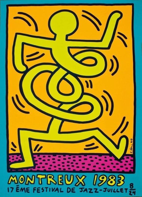 Keith Haring, ‘Montreux Jazz Festival (Yellow Man).’, 1983, Print, Slikscreen, Rhodes