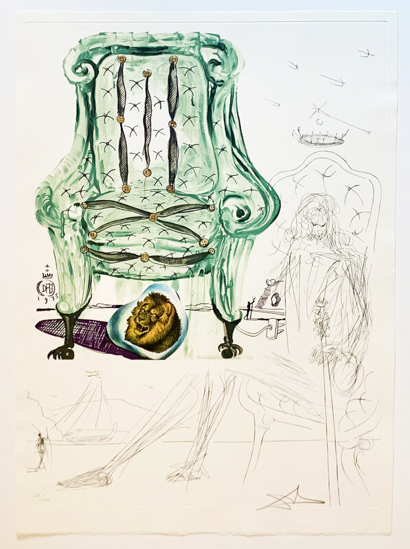 Salvador Dalí, ‘Breathing Pneumatic Armchair’, 1975, Print, Lithograph with collage on Arches paper, Georgetown Frame Shoppe