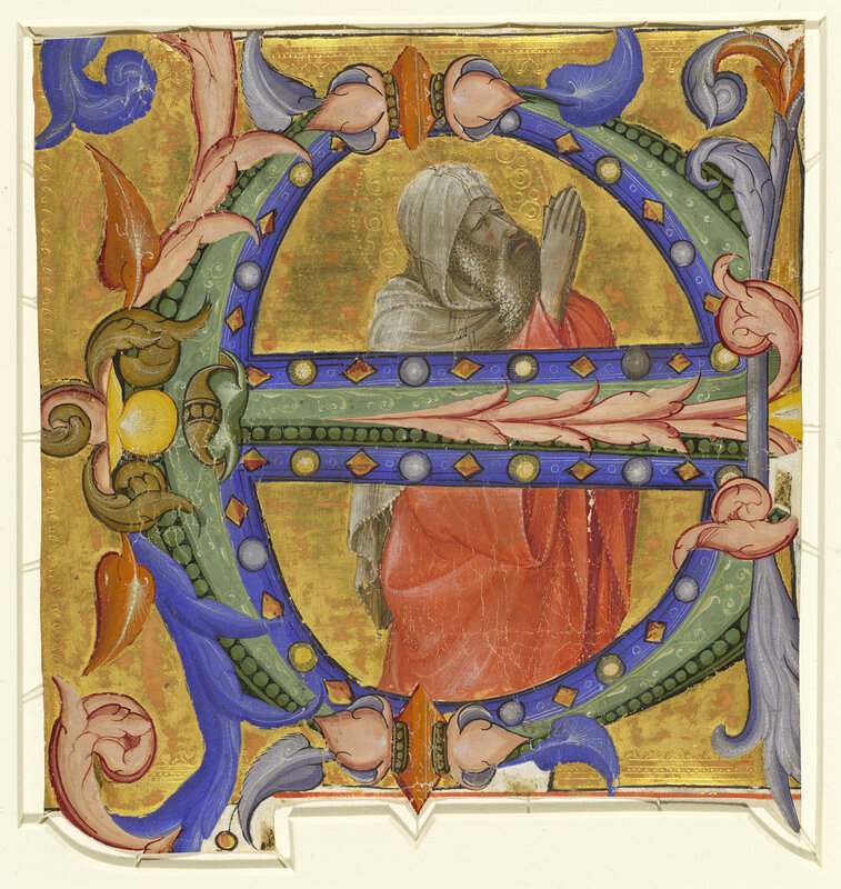 Lorenzo Monaco, ‘Praying Prophet’, 1410/1413, Drawing, Collage or other Work on Paper, Miniature on vellum, National Gallery of Art, Washington, D.C.
