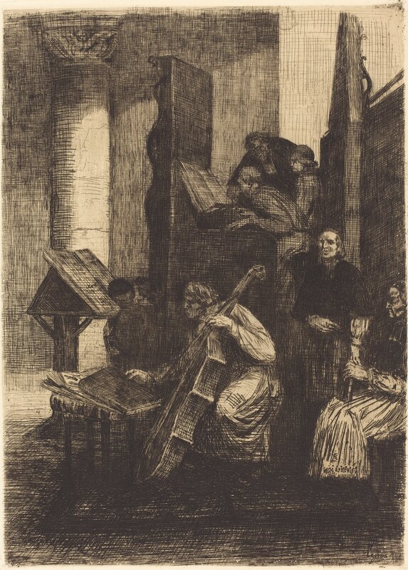 Alphonse Legros, ‘Choir in a Spanish Church (Le choeur d'une eglise espagnole)’, 1860, Print, Etching, National Gallery of Art, Washington, D.C.