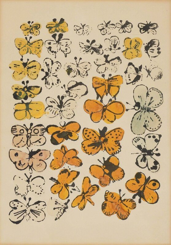 Andy Warhol, ‘HAPPY BUTTERFLY DAY’, circa 1955, Print, Hand-colored offset lithograph  on cream wove paper, Doyle