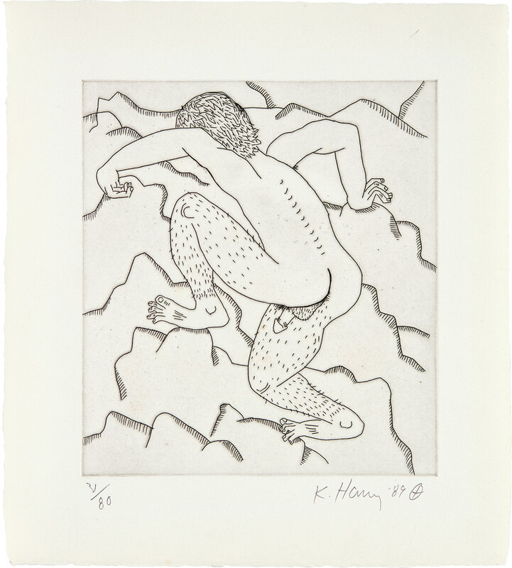Keith Haring, ‘The Valley: one plate (L. p. 139)’, 1989, Print, Etching, on Twinrocker HMP paper, with full margins., Phillips
