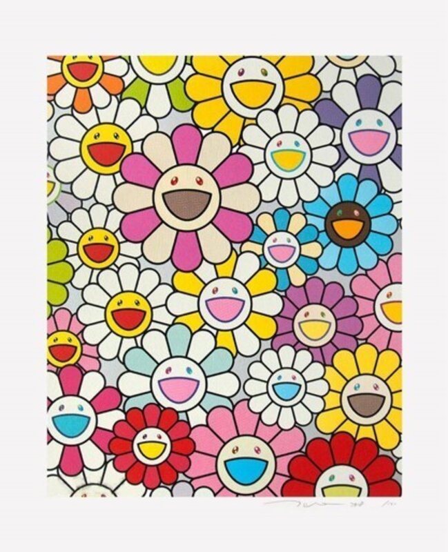 Takashi Murakami, ‘A Little Flower Painting: Pink, Purple and many other colours (silver) ’, 2018, Print, Silkscreen, Lougher Contemporary