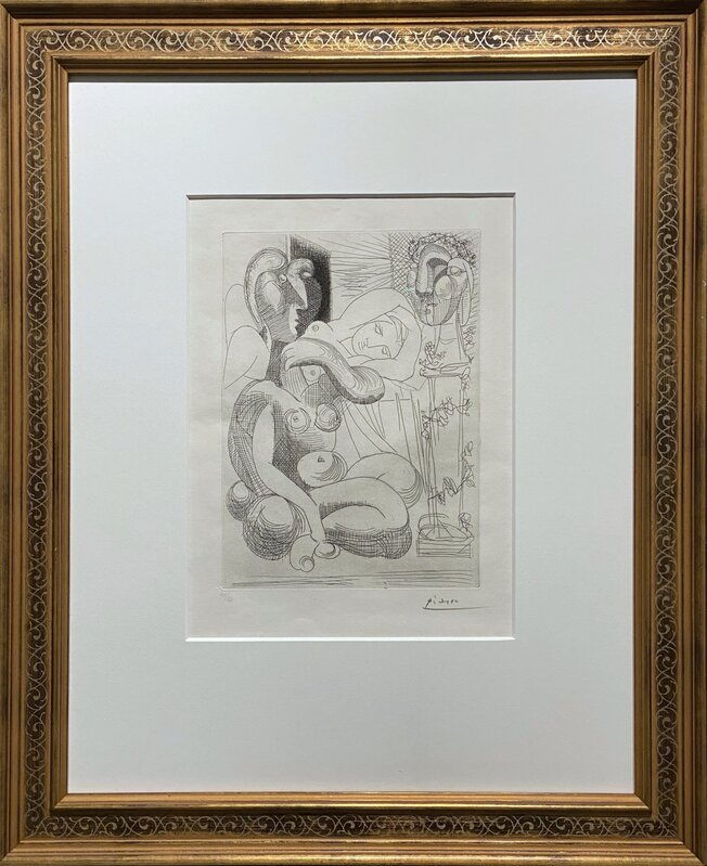 Pablo Picasso, ‘Dormeuse et Sculptures (B.258; Ba 306).’, 1933, Print, Original etching on Montval laid paper with the Vollard Watermark, Off The Wall Gallery