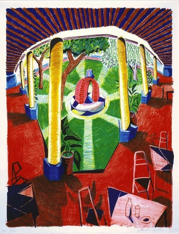 David Hockney, ‘View of Hotel Well lll’, 1985, Print, Lithograph on handmade TGL paper, Vertu Fine Art