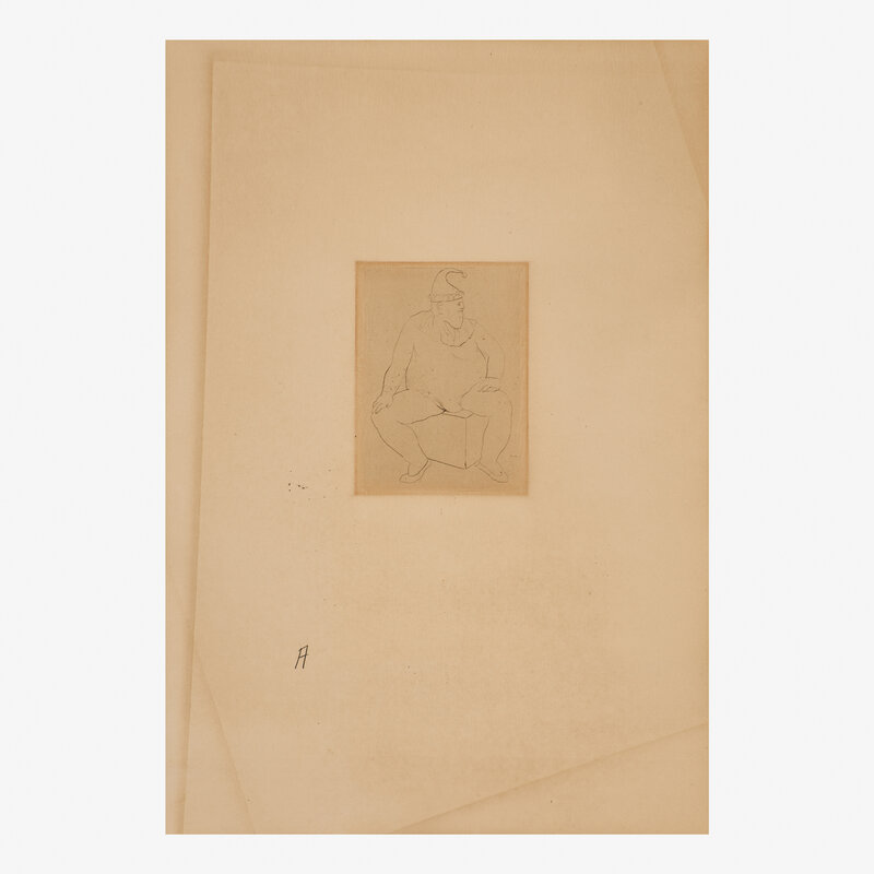 Pablo Picasso, ‘Le Saltimbanque au Repos from La Suite des Saltimbanques’, Print, Drypoint on Van Gelder paper, Rago/Wright/LAMA/Toomey & Co.