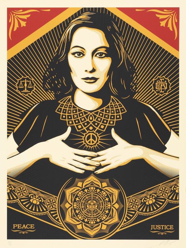 Shepard Fairey, ‘Peace & Justice Woman (Large Format)’, 2013, Print, Screenprint in colors on Cotton Rag paper, Heritage Auctions