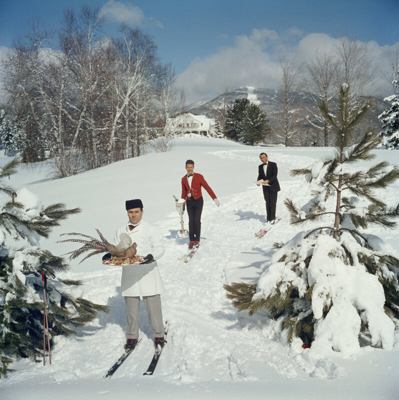 Slim Aarons, ‘Skiing Waiters’, 1962, Photography, C print, IFAC Arts