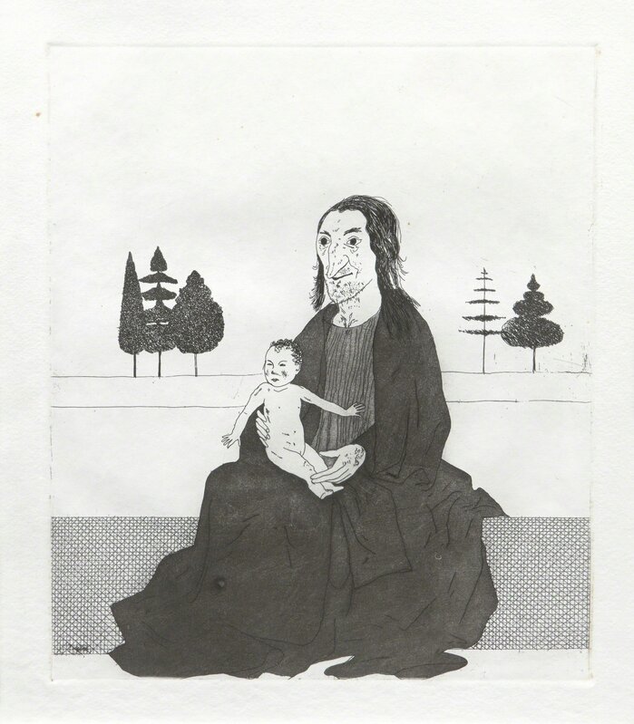 David Hockney, ‘The Enchantress with the Baby Rapunzel [SAC 83]’, 1969, Print, Etching with aquatint on W S Hodgkinson paper, Roseberys