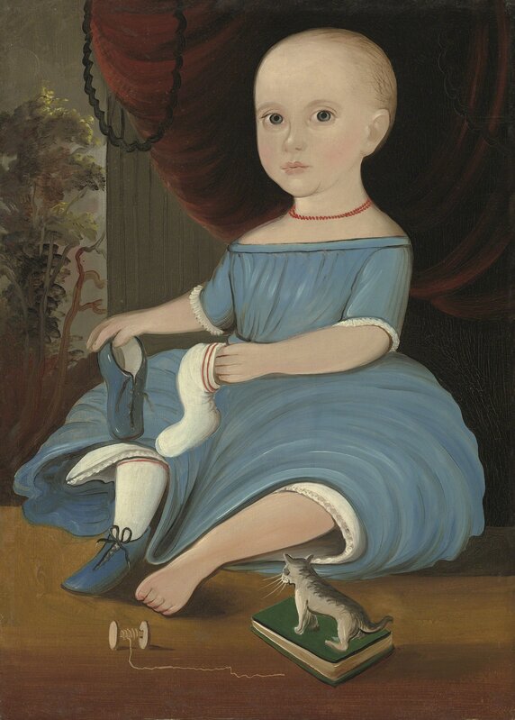 William Matthew Prior, ‘Baby in Blue’, ca. 1845, Painting, Oil on paper on panel, National Gallery of Art, Washington, D.C.