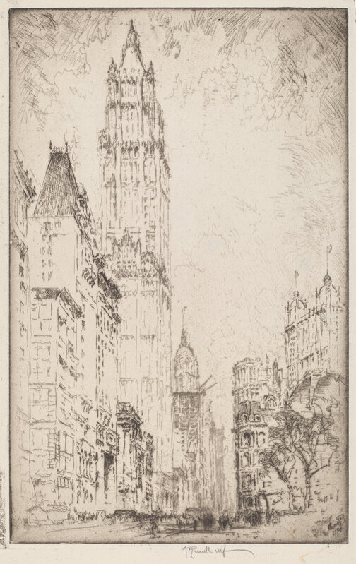 Joseph Pennell, ‘The Woolworth Building’, 1915, Print, Etching, National Gallery of Art, Washington, D.C.