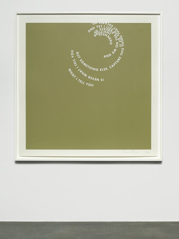 Roni Horn, ‘Agua Viva: What I tell...’, 2004, Print, Silkscreen on paper, i8 Gallery