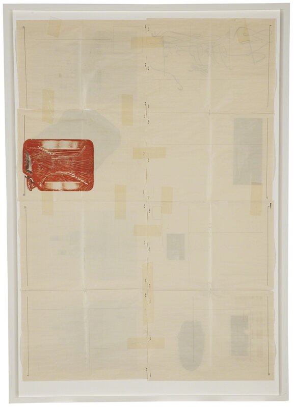 Matias Faldbakken, ‘SEE YOU ON THE FRONT PAGE OF THE LAST NEWSPAPER THOSE MOTHERFUCKERS EVER PRINT #6 (panel 1)’, 2014, Drawing, Collage or other Work on Paper, India ink on newsprint with adhesive tape collage on board, in artist's chosen frame, Sotheby's