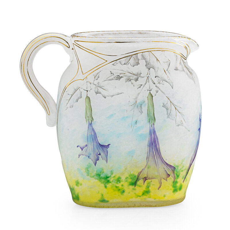 Daum, ‘Early Pitcher With Nightshade, France’, Late 19th C., Design/Decorative Art, Acid-Etched, Gilt, And Enameled Internally Decorated Glass, Rago/Wright/LAMA/Toomey & Co.