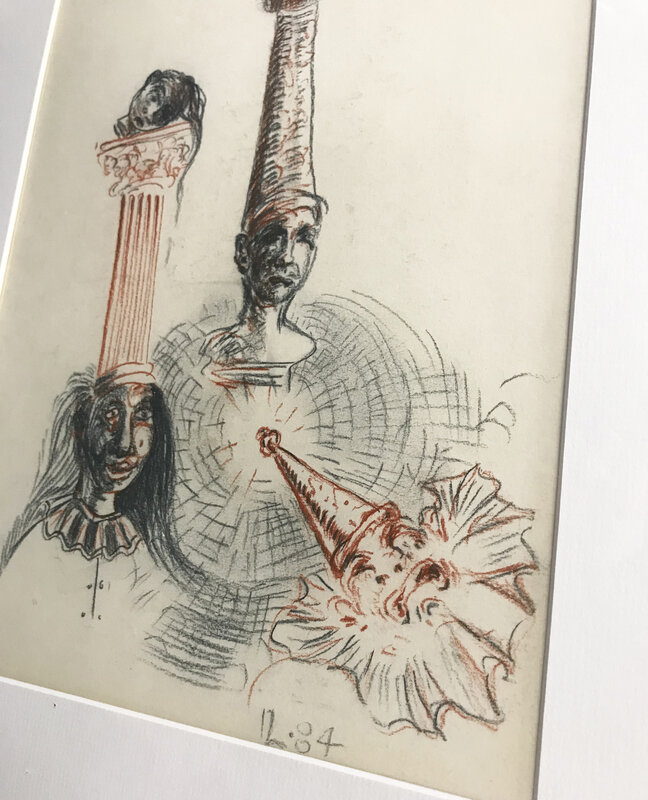 George Condo, ‘UNTITLED (TWO HEADS)’, 1984, Drawing, Collage or other Work on Paper, Conte crayon on paper, Gallery Art